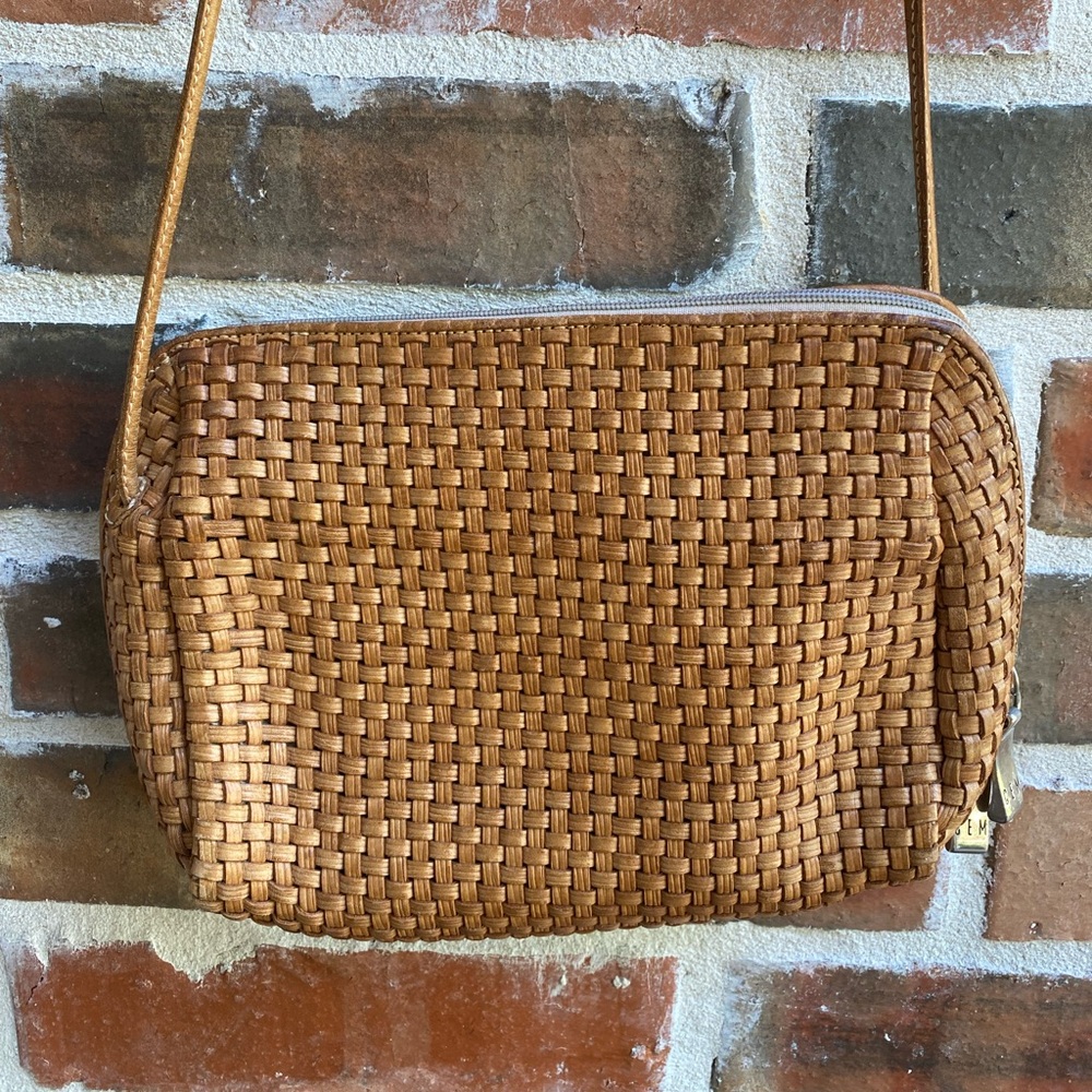 Vintage CEM Brazil Bohemian Boho Woven Leather Shoulder Bag Purse